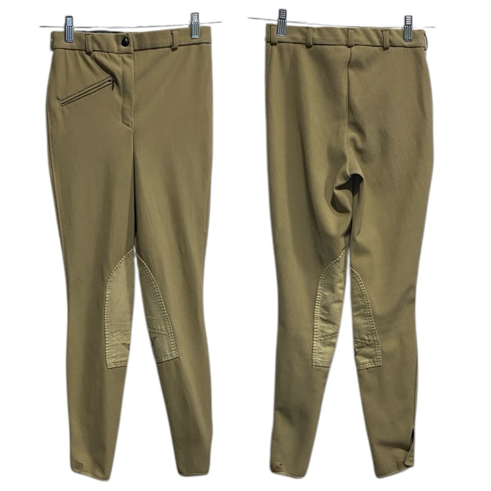 TuffRider Light Tan Equestrian‎ Riding Breeches Women’s 26 Suede Knee Patches